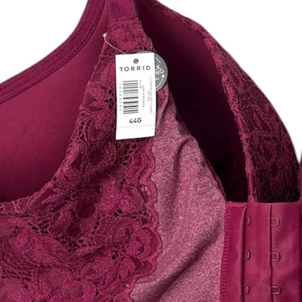 New Torrid Full-Coverage Lightly Lined 360 Back Smoothing Lace T-Shirt Bra